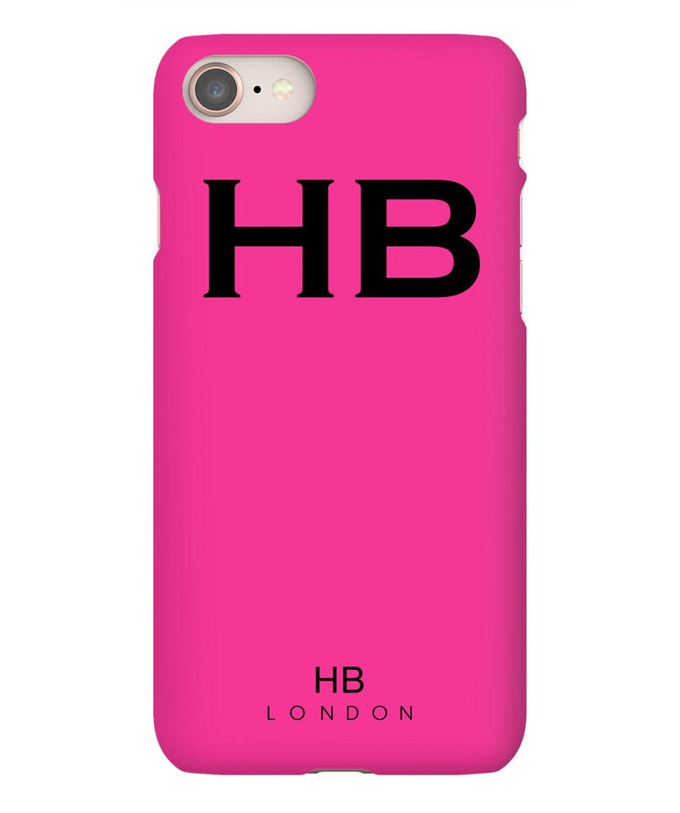 Personalised Hot Pink with Black Font Initial Phone Case - HB LONDON
