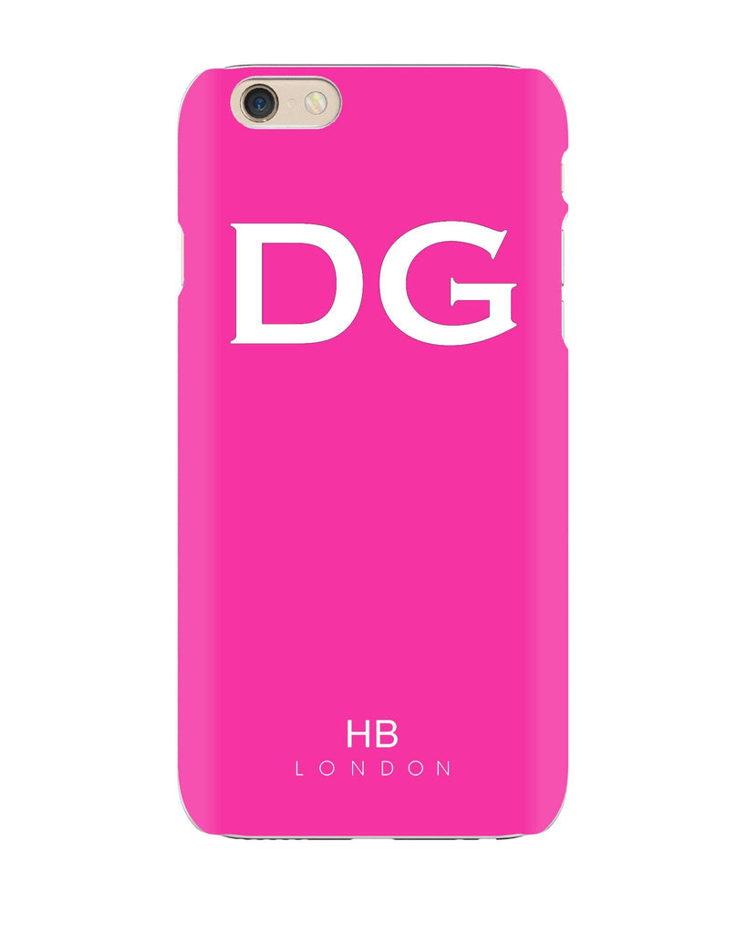 Personalised Hot Pink with White Font Initial Phone Case - HB LONDON