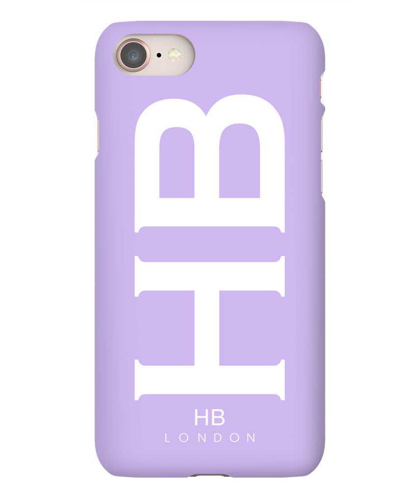 Personalised Lilac XL with White Font Initial Phone Case - HB LONDON