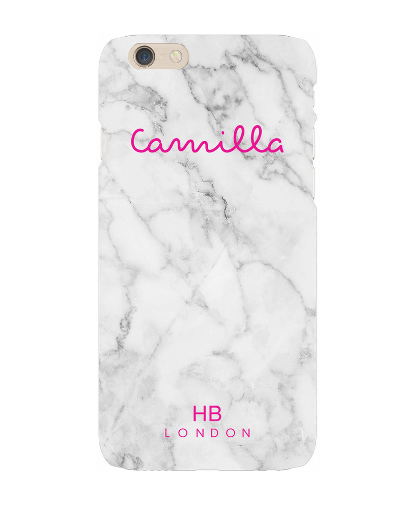 Personalised White Marble Love Script Phone Case - HB LONDON