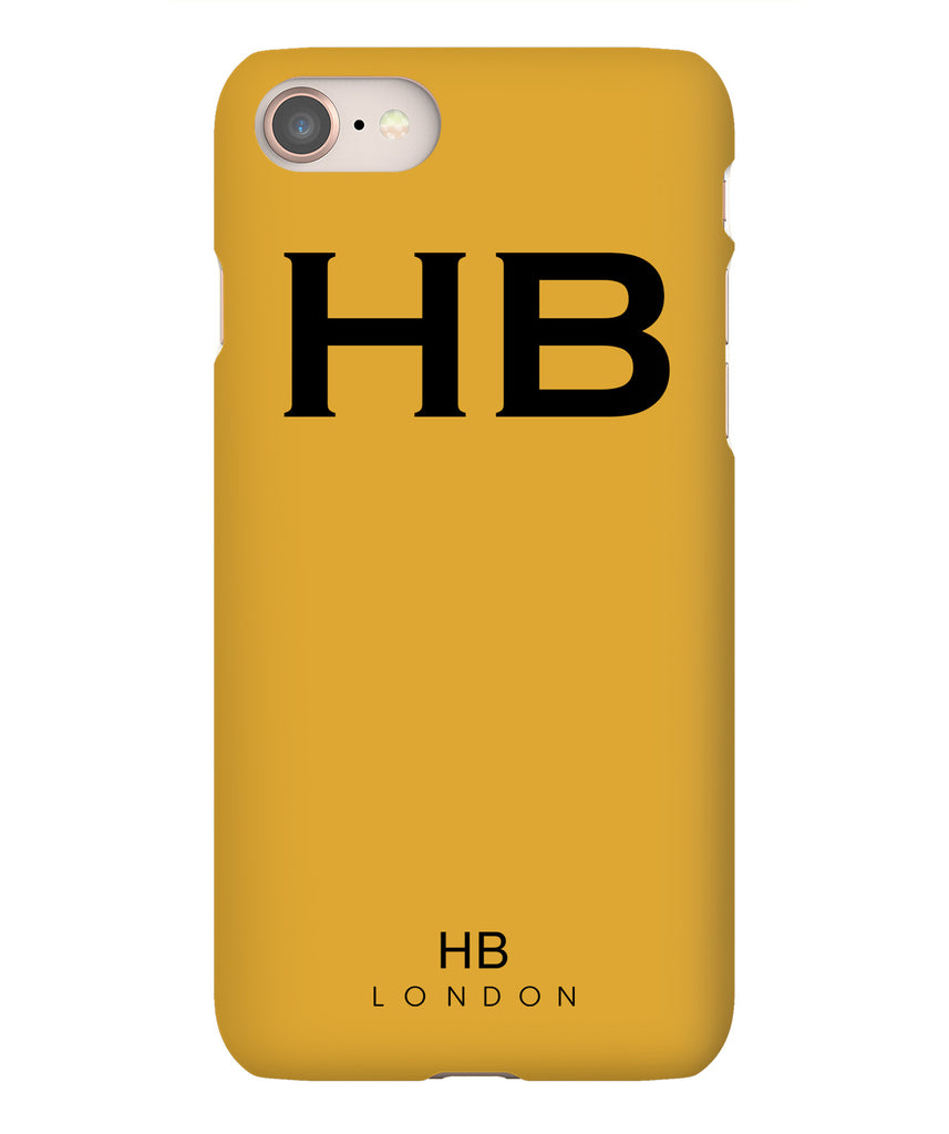 Personalised Mustard with Black Font Initial Phone Case - HB LONDON