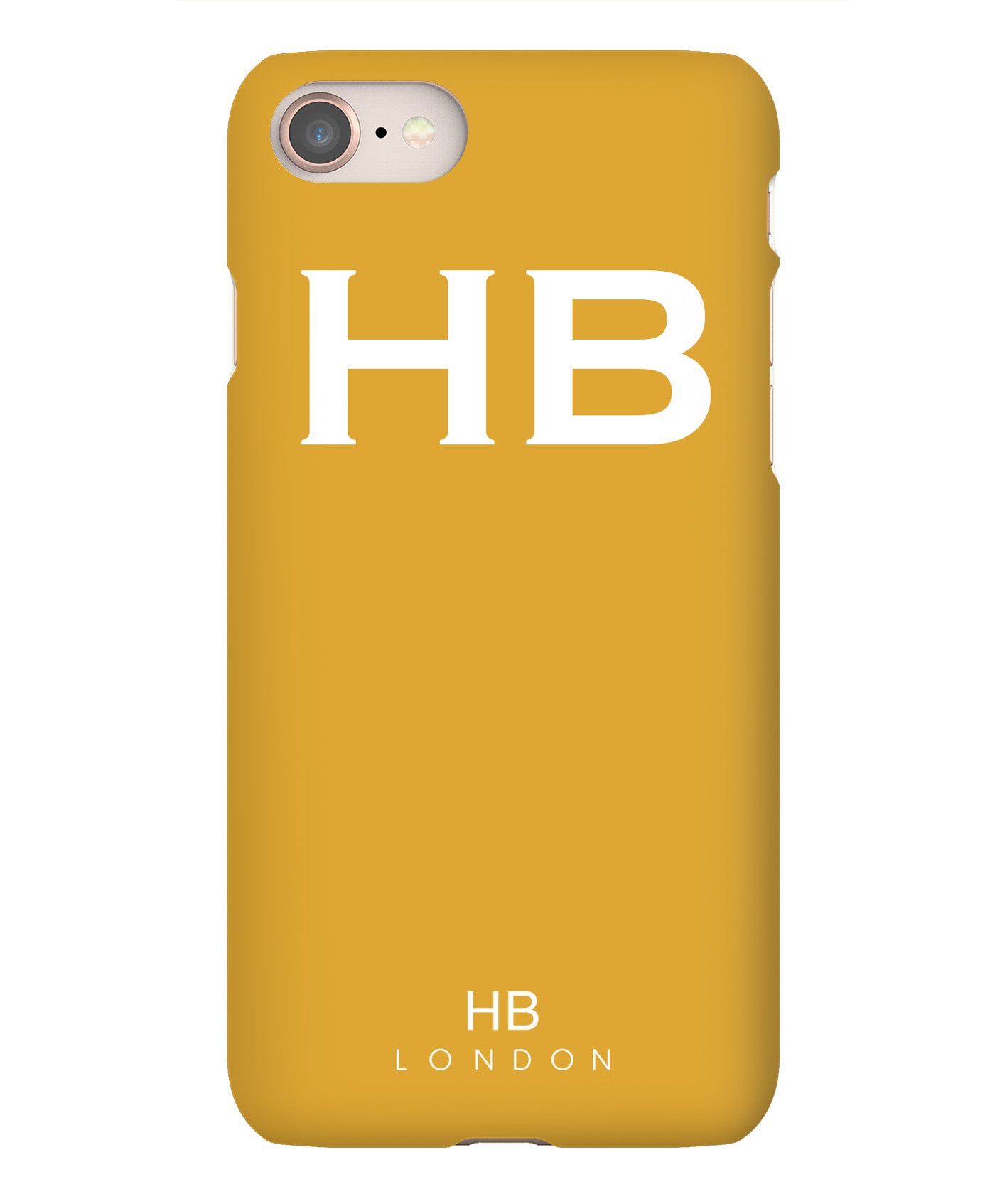 Personalised Mustard with White Font Initial Phone Case - HB LONDON