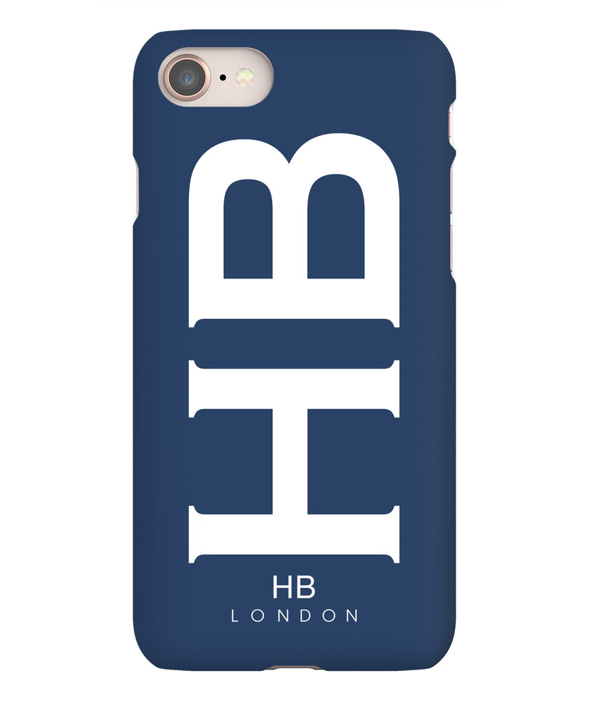 Personalised Navy XL with White Font Initial Phone Case - HB LONDON