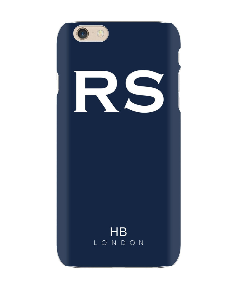 Personalised Navy Initial Phone Case with White Font - HB LONDON