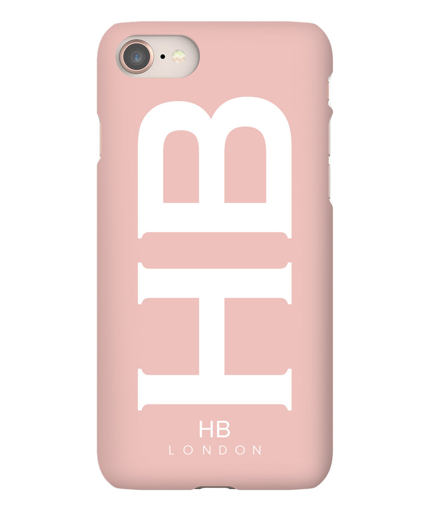 Personalised Nude Pink XL with White Font Initial Phone Case - HB LONDON