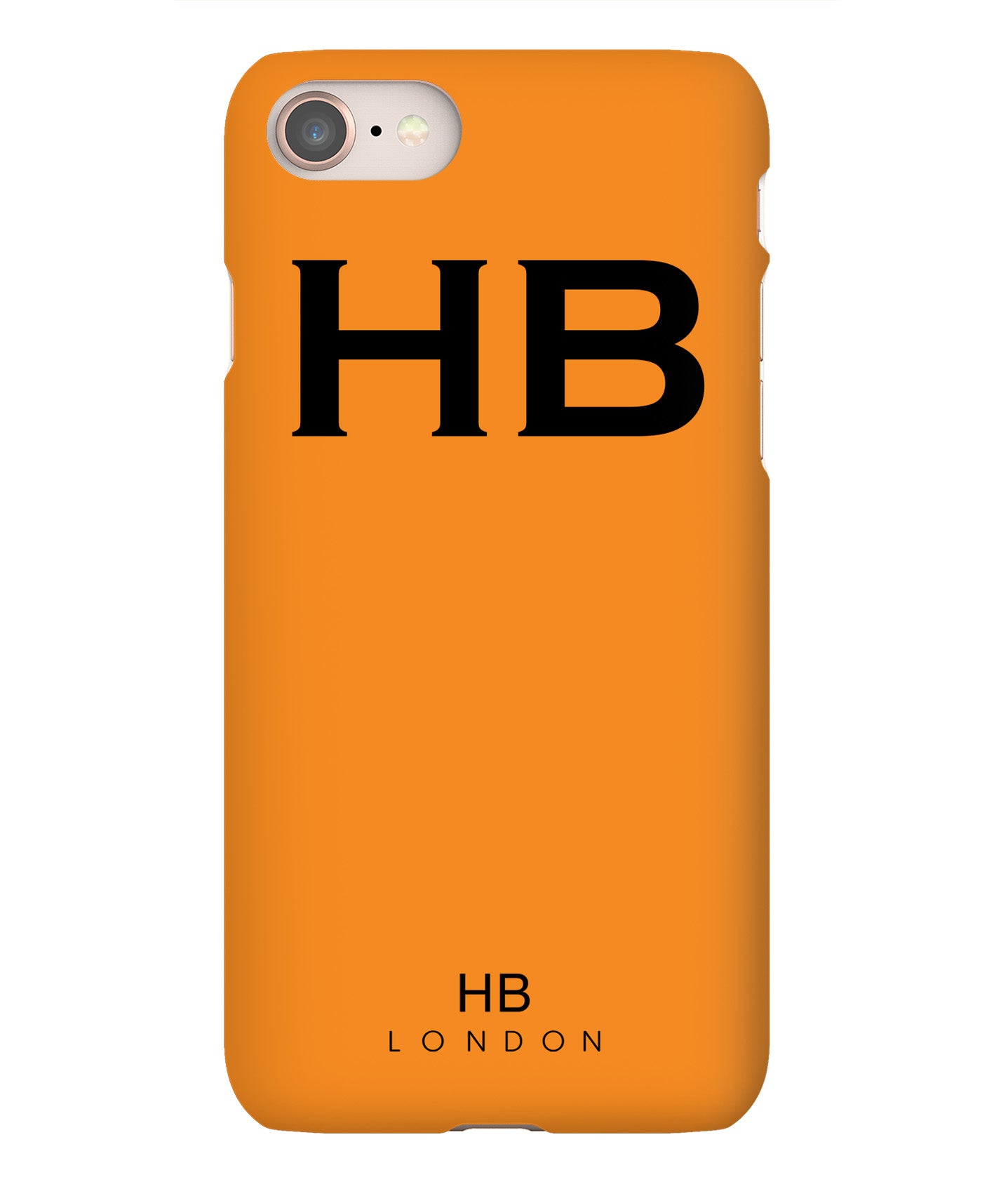 Personalised Orange with Black Font Initial Phone Case - HB LONDON
