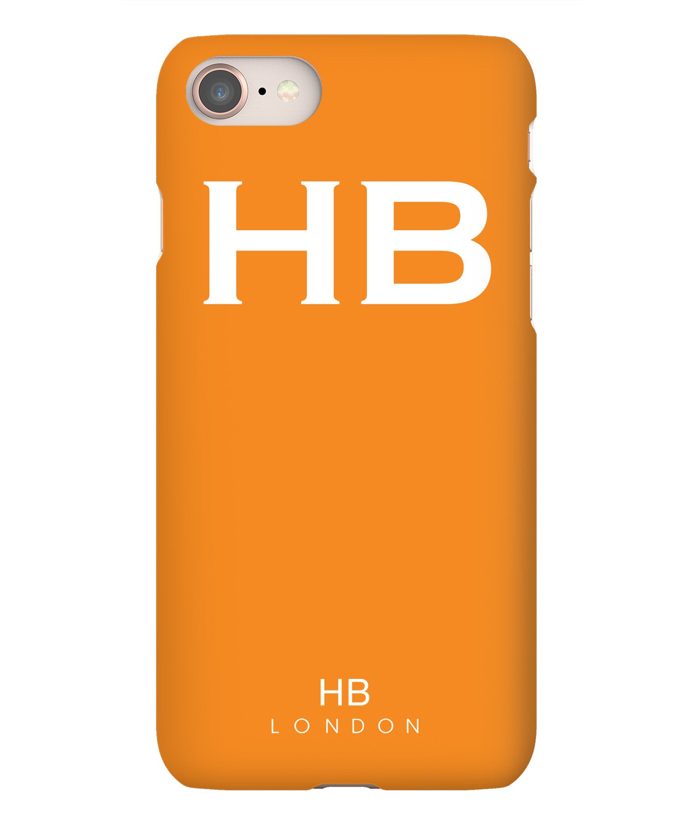 Personalised Orange with White Font Initial Phone Case - HB LONDON