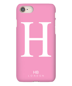 Personalised Pink Single Initial with White Font Phone Case - HB LONDON