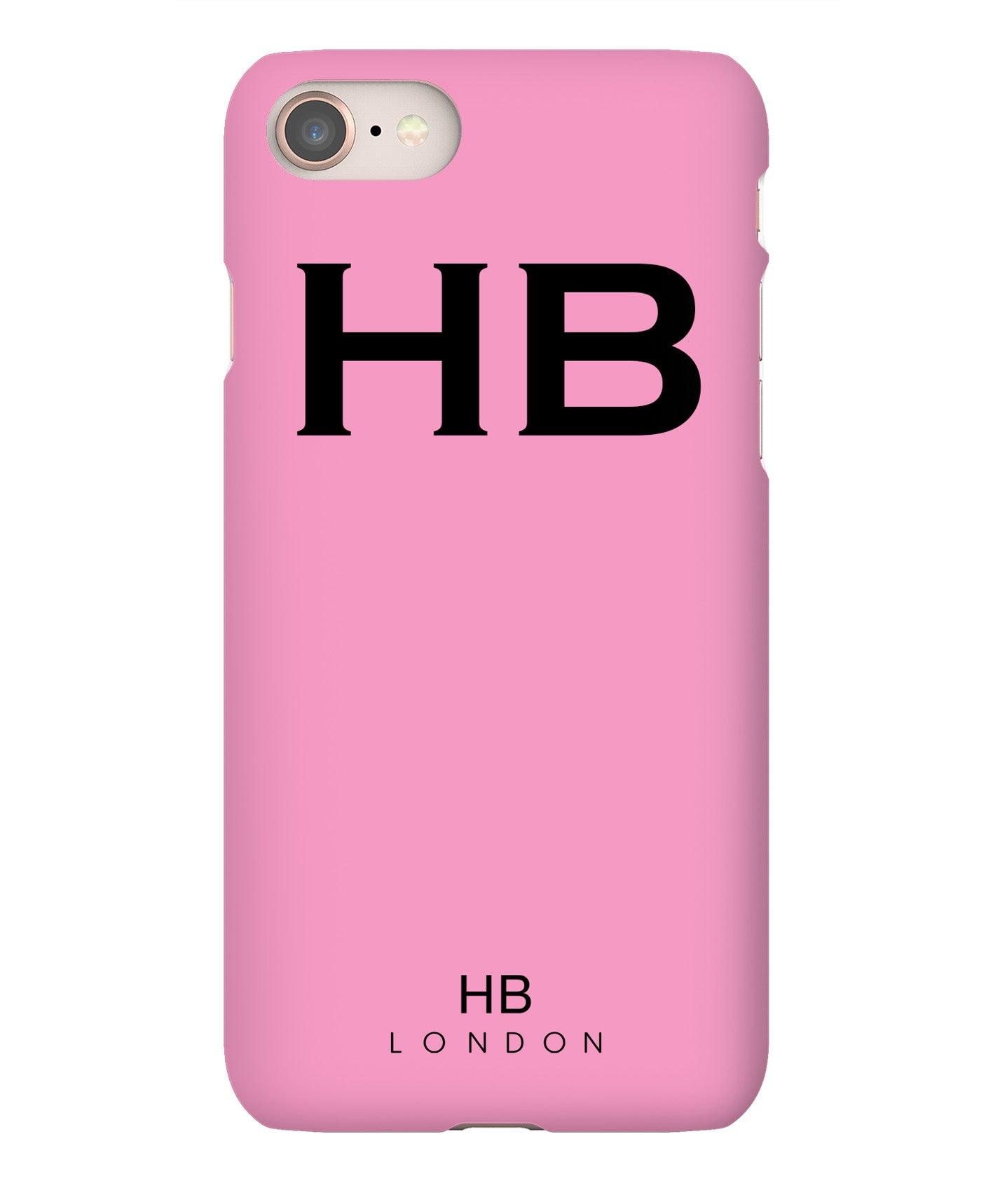 Personalised Pink Initial Phone Case with Black Font - HB LONDON