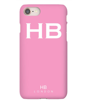 Personalised Pink Initial Phone Case with White Font - HB LONDON