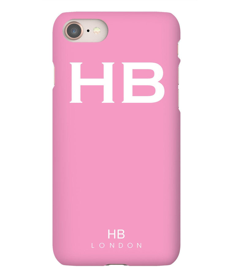 Personalised Pink Initial Phone Case with White Font - HB LONDON