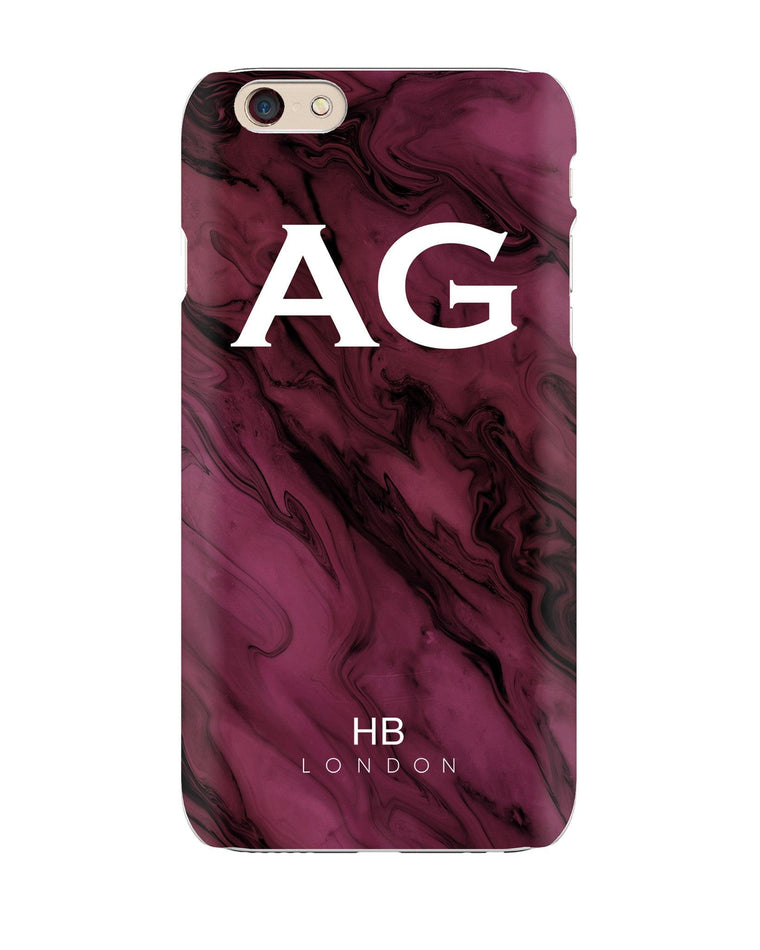 Personalised Purple Marble with White Font Initial Phone Case - HB LONDON