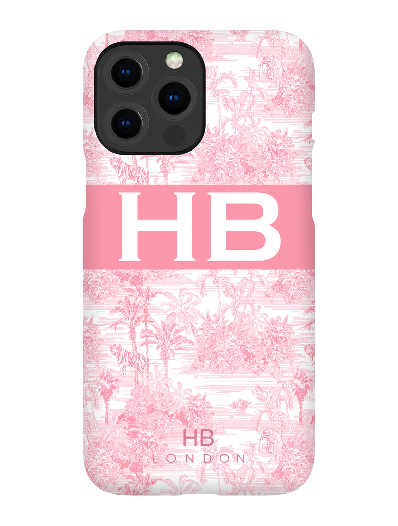 Personalised Pink Tiger Toile with Original Font Initial Phone Case - HB LONDON