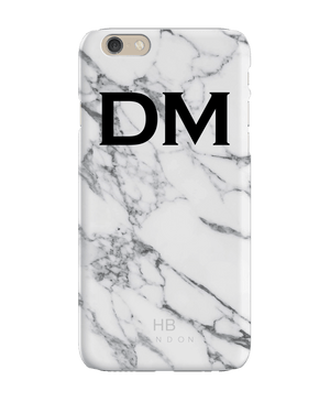 Personalised White Marble Initial Phone Case - HB LONDON