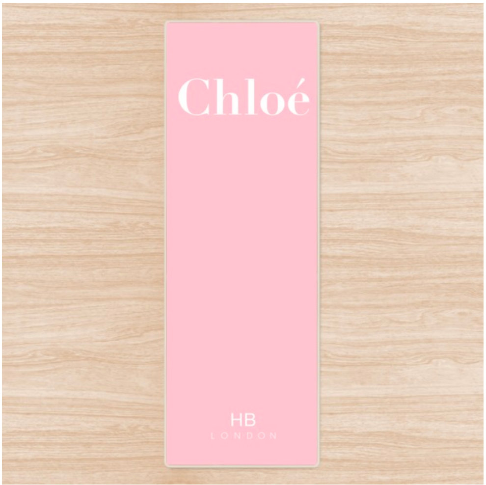 Personalised Blush with White Font Name Yoga Mat - HB LONDON