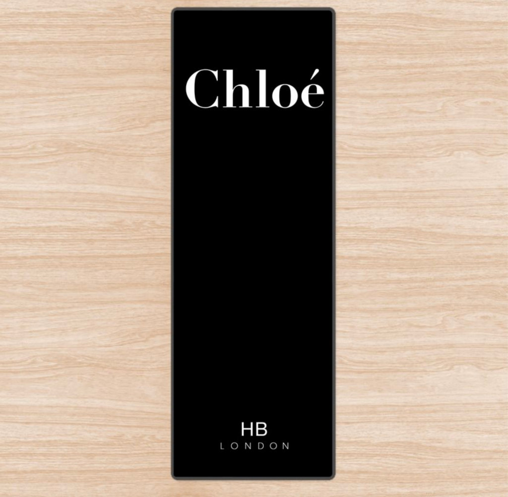 Personalised Black with White Font Name Yoga Mat - HB LONDON