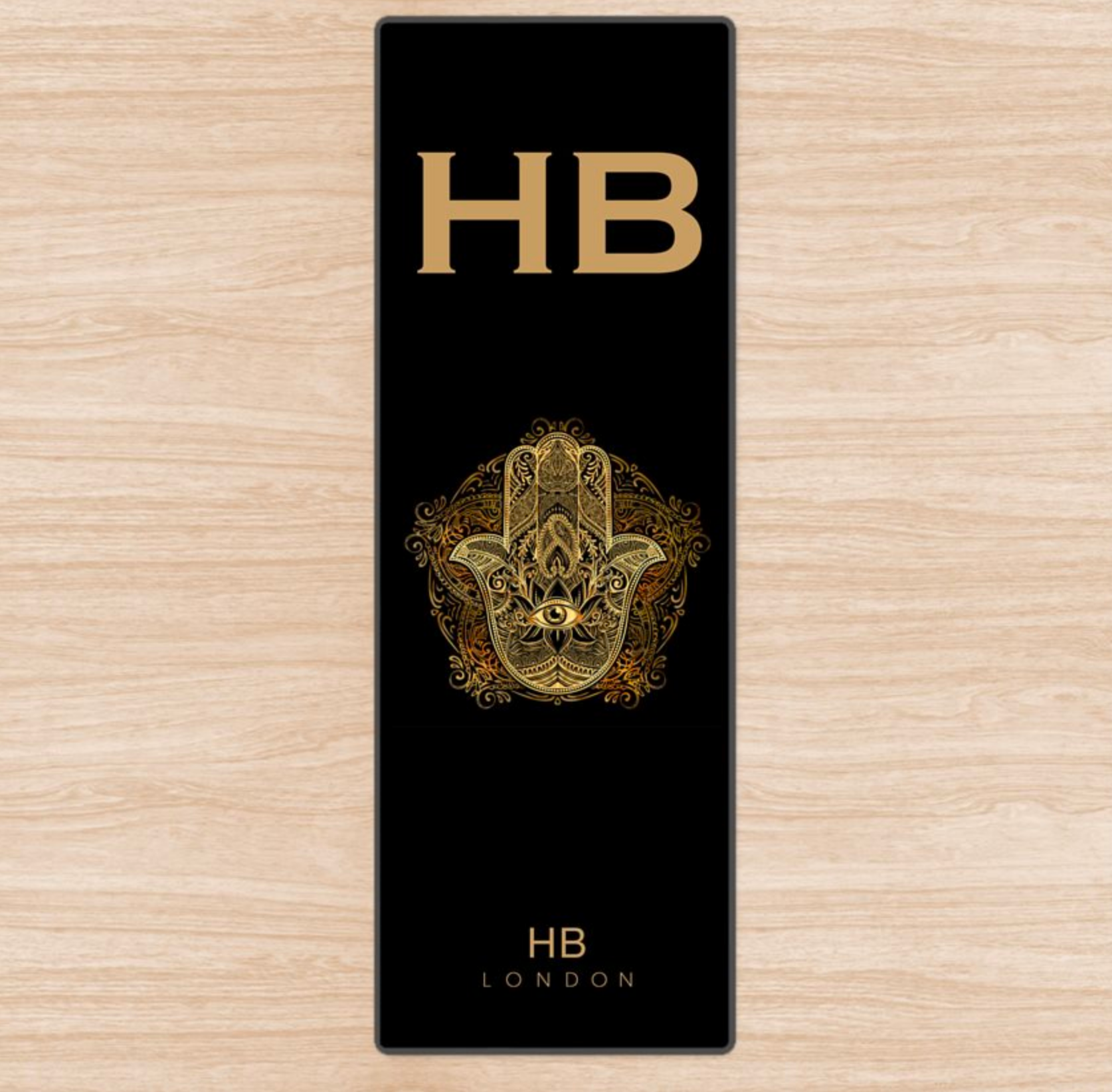 Personalised Hand of Hamza with Gold Font Initial Yoga Mat - HB LONDON
