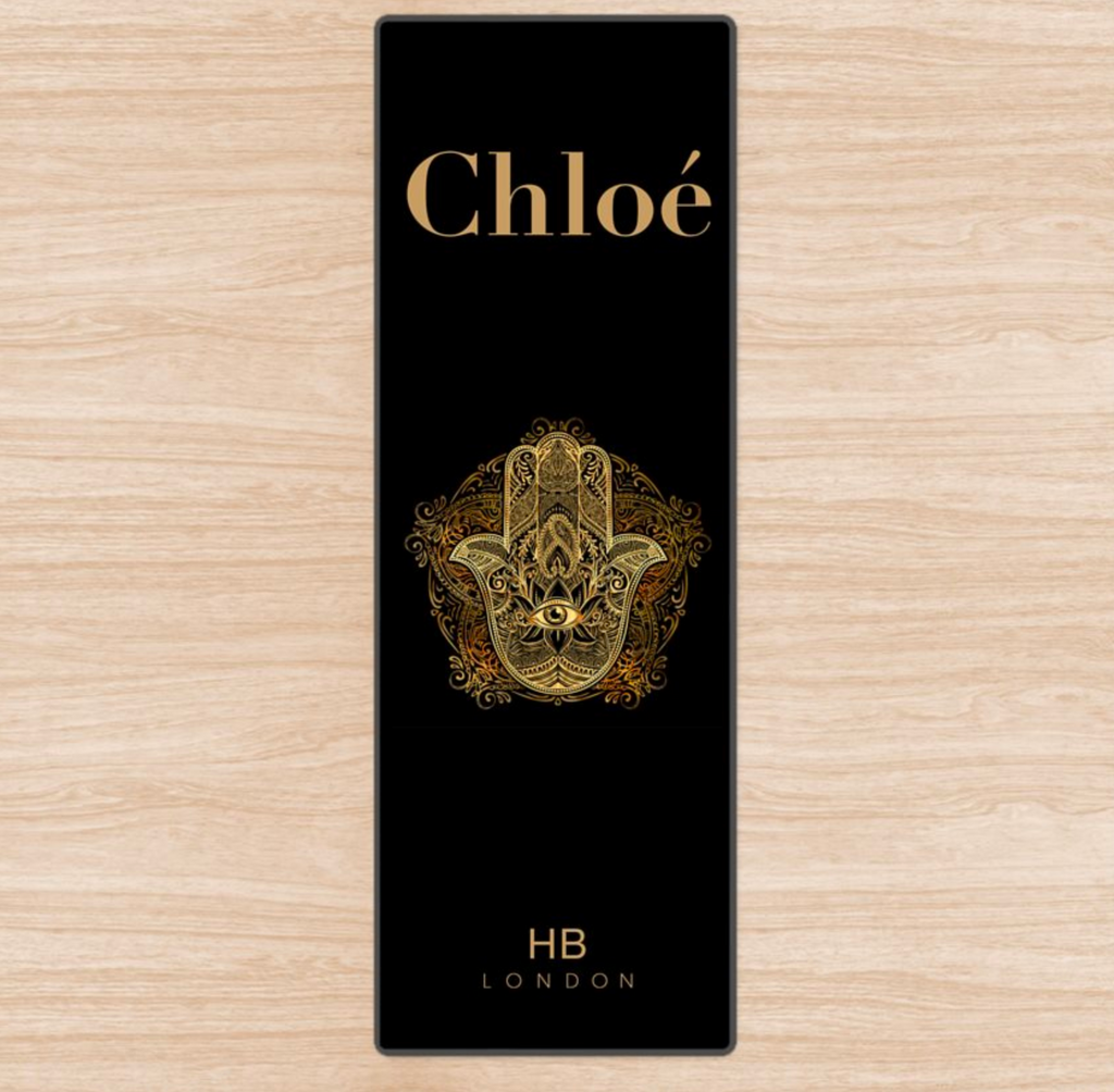 Personalised Hand of Hamza with Gold Font Name Yoga Mat - HB LONDON