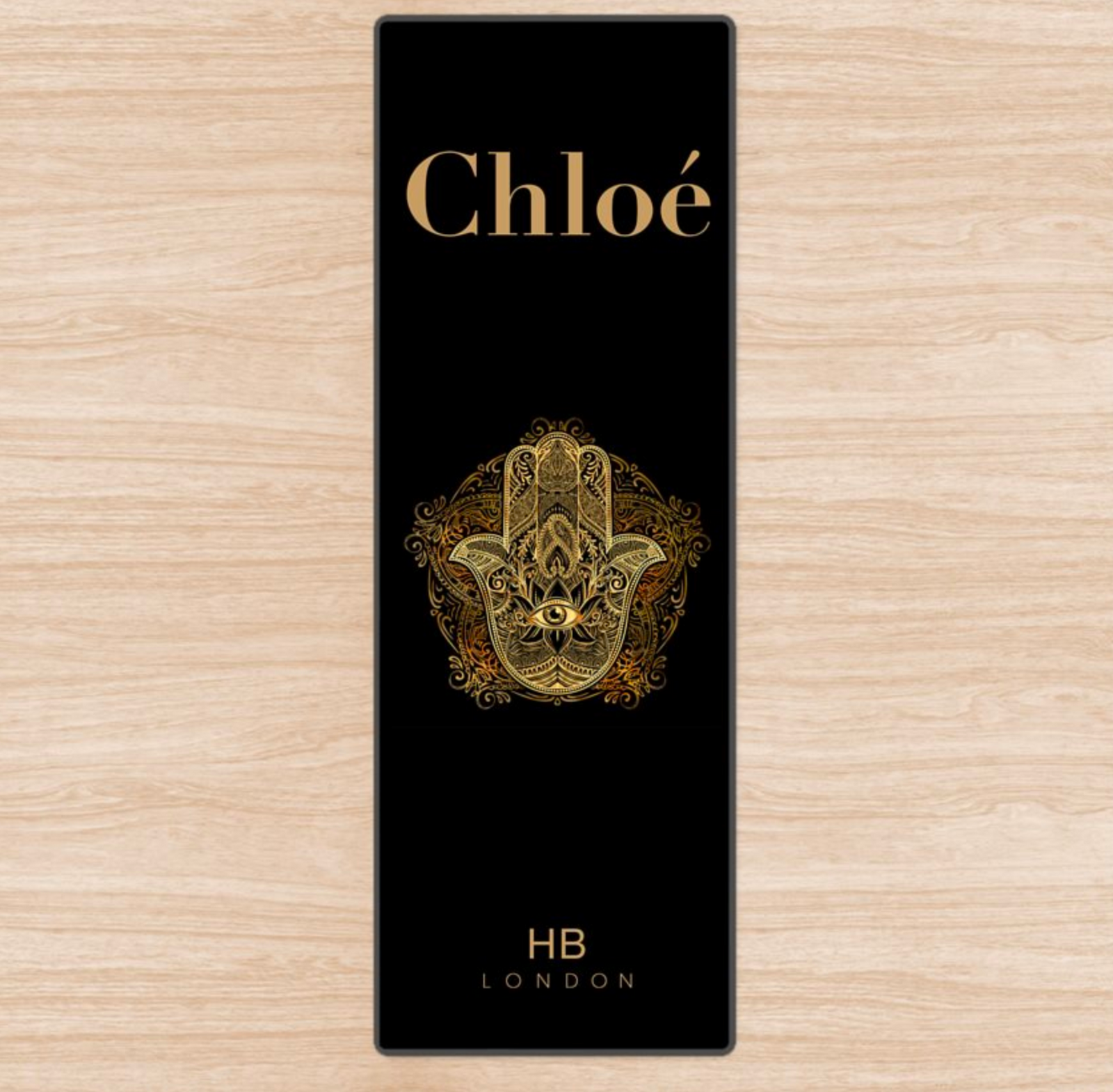 Personalised Hand of Hamza with Gold Font Name Yoga Mat - HB LONDON