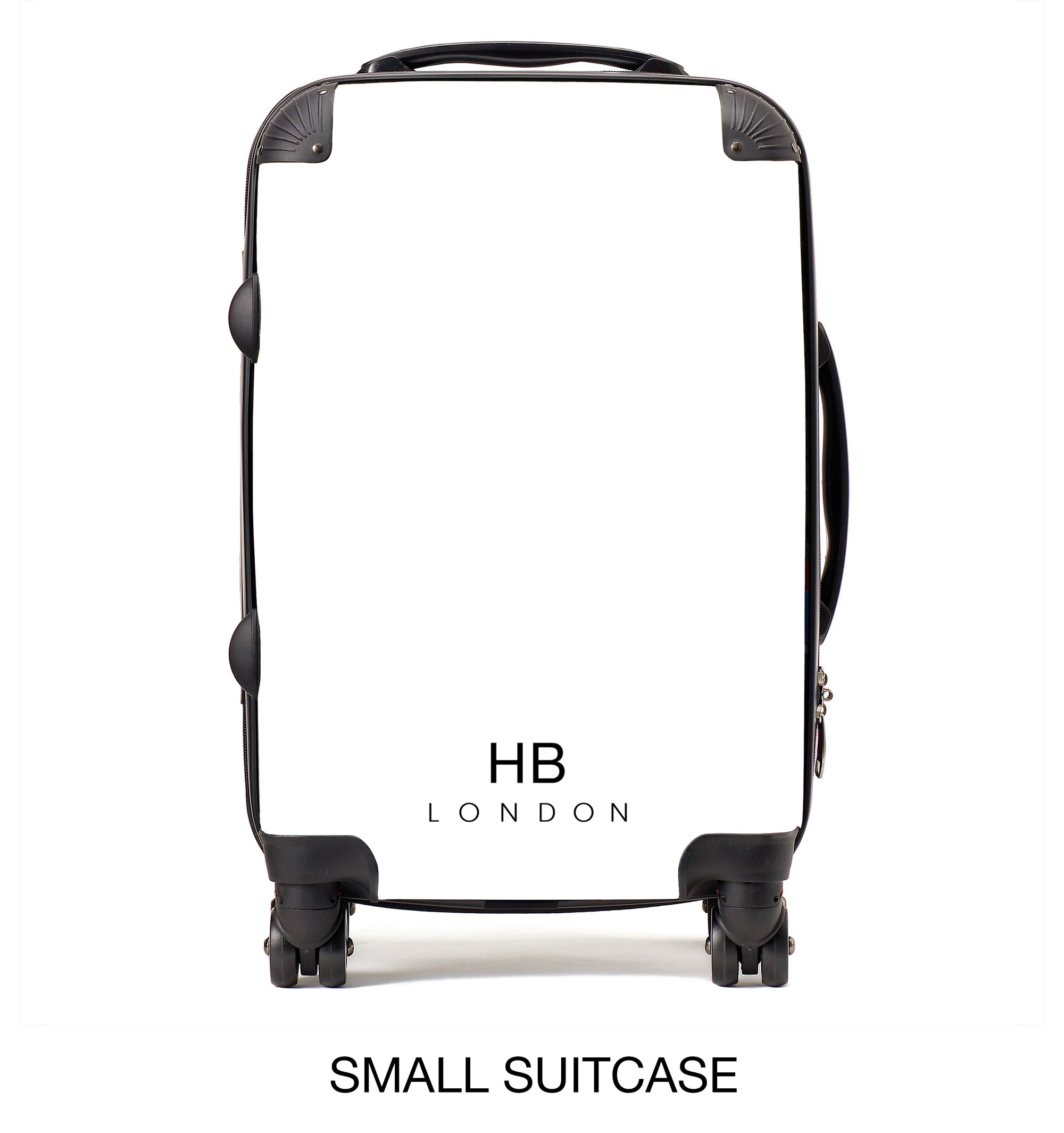 Personalised Black and Dusky Ink Marble with White Font Initial Suitcase - HB LONDON