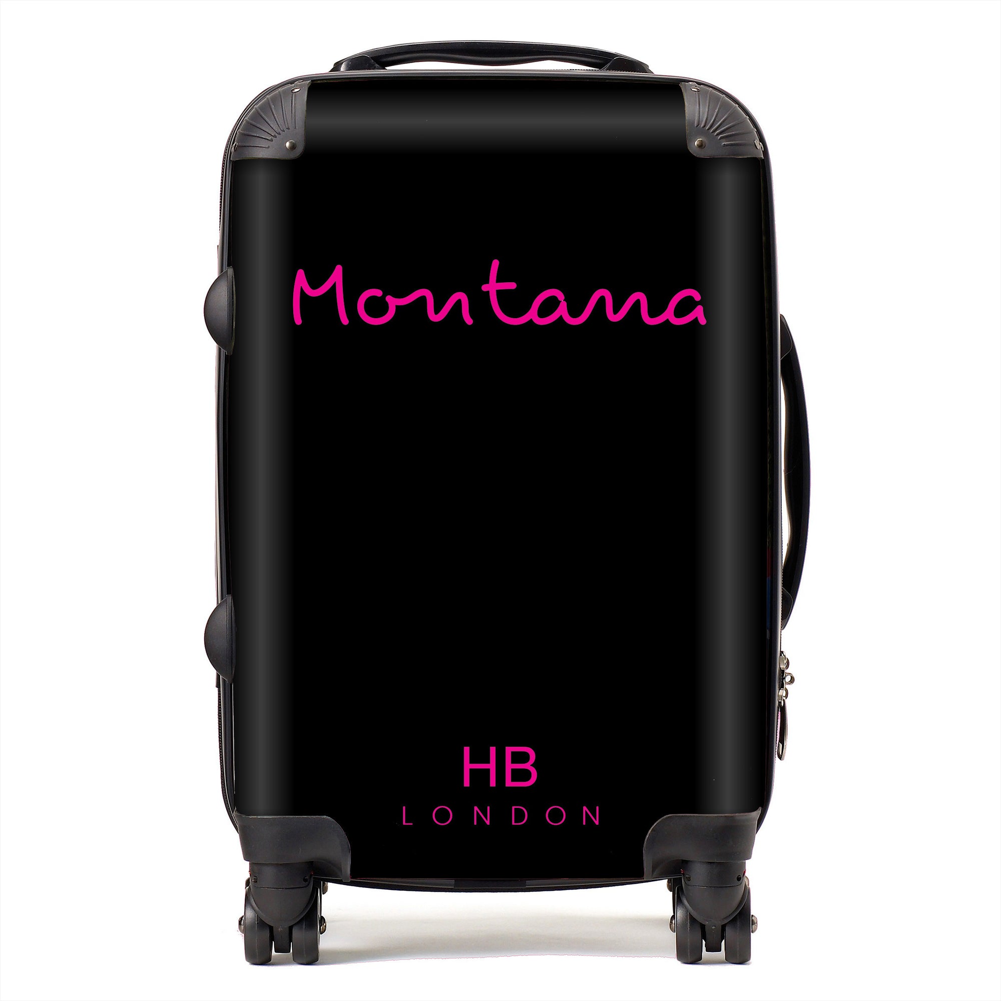 Personalised Black Love Script Suitcase - HB LONDON