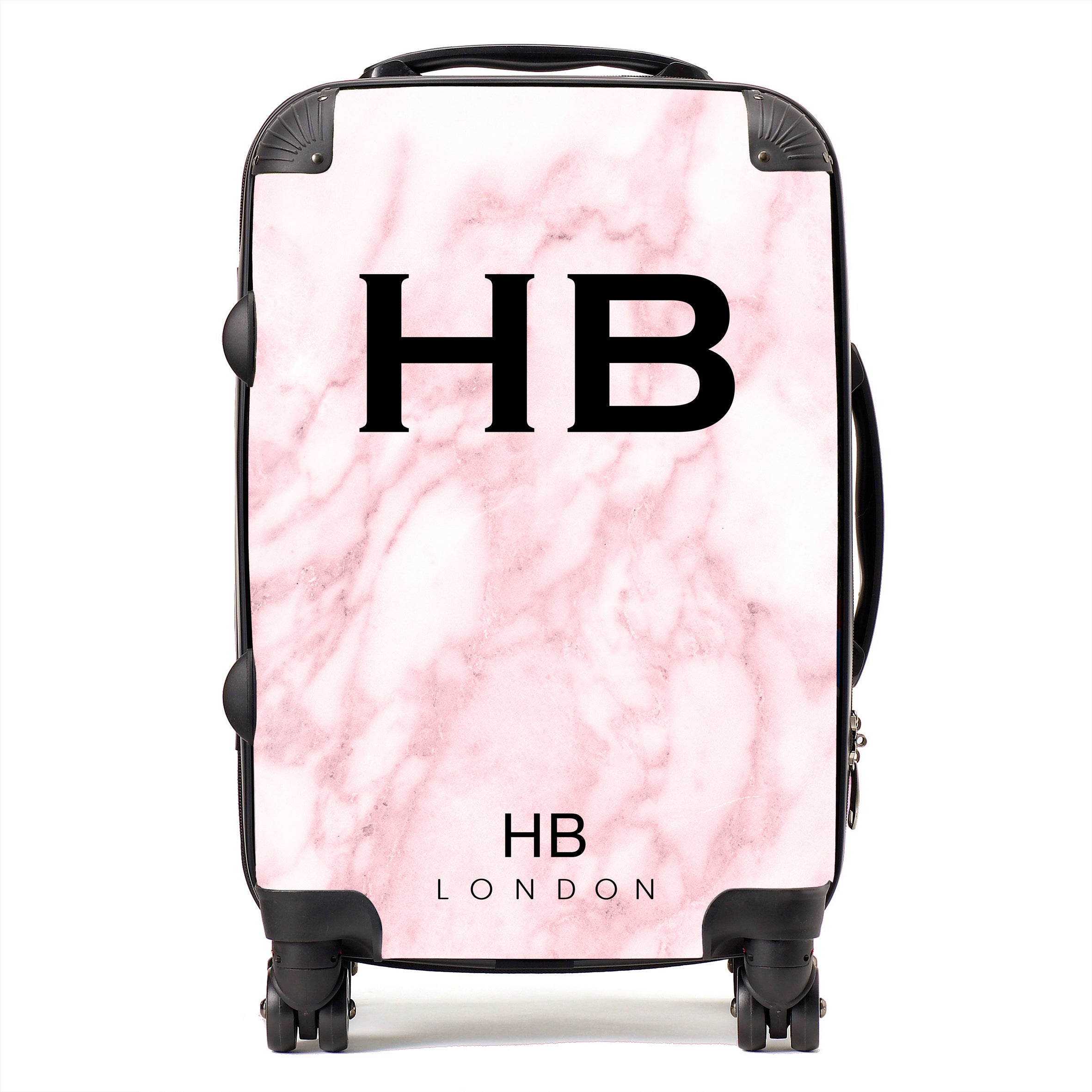 Hb London Suitcase Personalised Suitcase Marble Personalised Pink