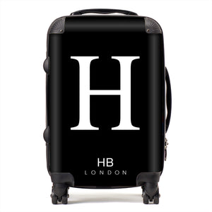 Personalised Black Single Initial Suitcase - HB LONDON