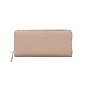 Nude Taupe Saffiano Leather Purse Wallet - HB LONDON