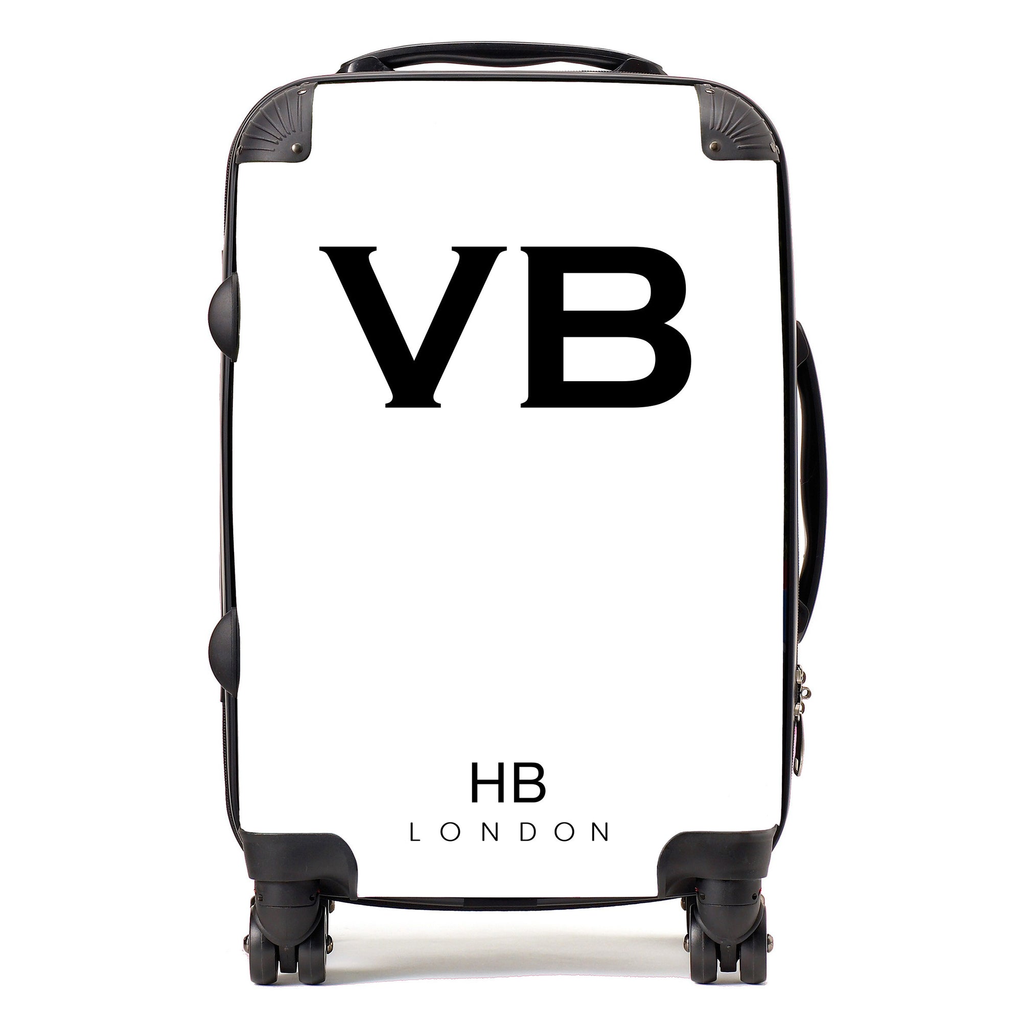 Personalised White Initial Suitcase - HB LONDON